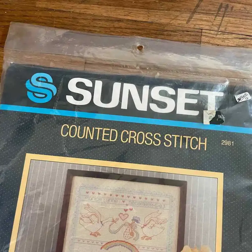 Bless This Child Vintage Counted Cross Stitch Kit by Sunset - embroidery kit